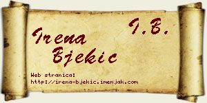 Irena Bjekić vizit kartica